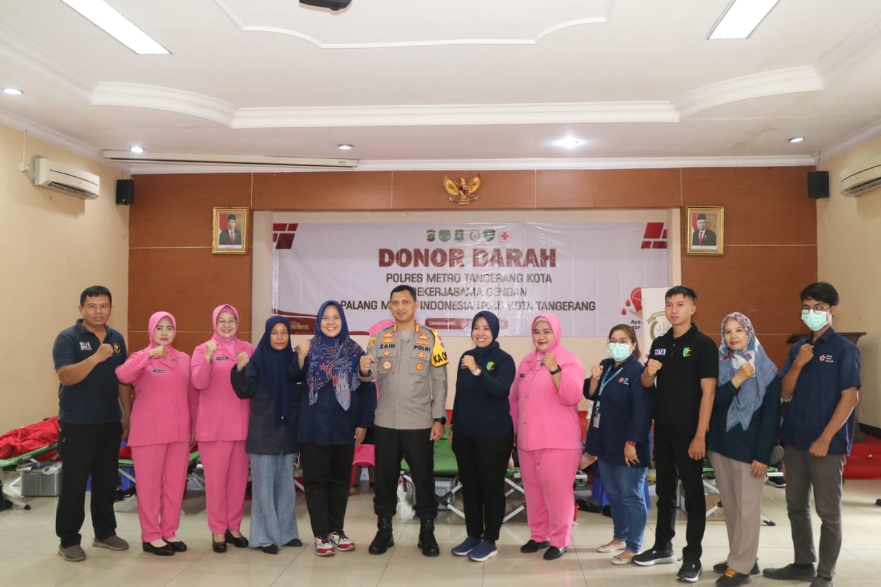 Darah Untuk Kemanusiaan Selama Tahun Baru, Polres Metro Tangerang Kota Giatkan Donor Darah