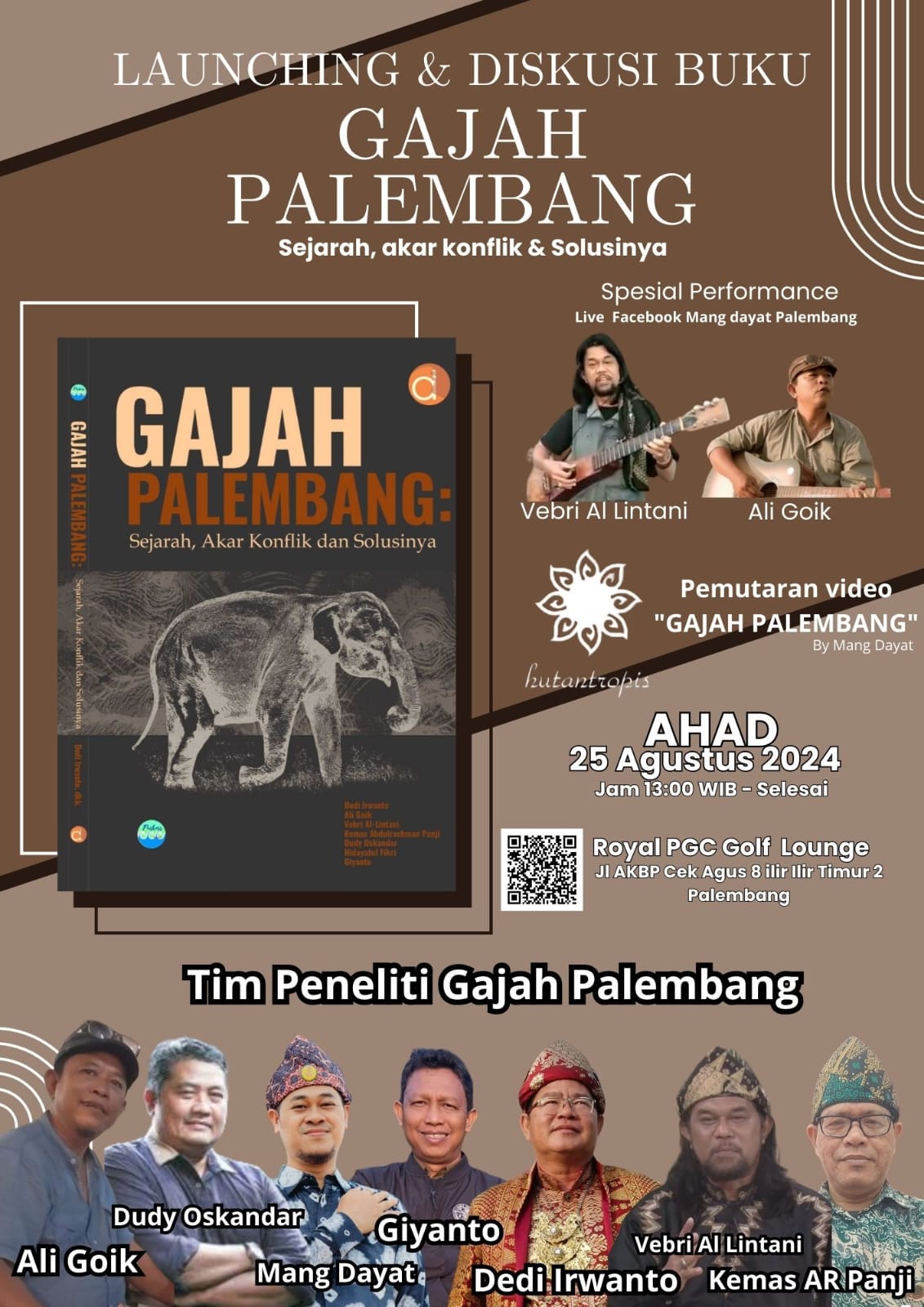 Puskass Luncurkan Buku “Gajah Palembang: Sejarah, Akar Konflik dan Solusinya”